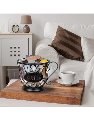 Soporte para cápsulas de café TreeLen, organizador grande 40 K Cups - Negro