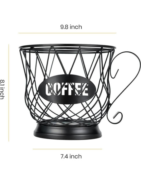 Soporte para cápsulas de café TreeLen, organizador grande 40 K Cups - Negro Soporte para cápsulas de café TreeLen, organizador grande 40 K Cups - Negro