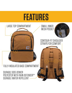 Mochila Enfriadora Carhartt 24 Latas Aislada Resistente Agua 2