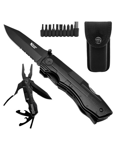Cuchillo de bolsillo Rush Deer 19 en 1 - Multiherramienta EDC negra Cuchillo de bolsillo Rush Deer 19 en 1 - Multiherramienta EDC negra