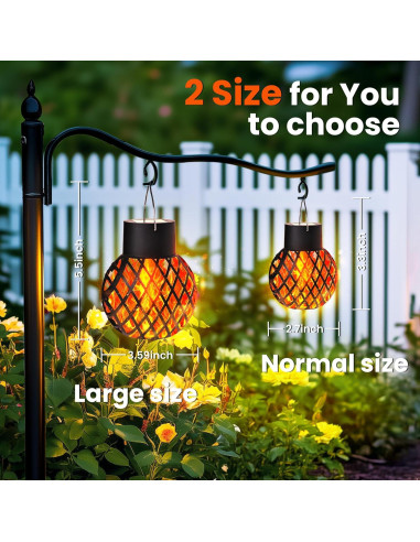 Luces Colgantes Solares GIGALUMI - Paquete de 4 con Llama