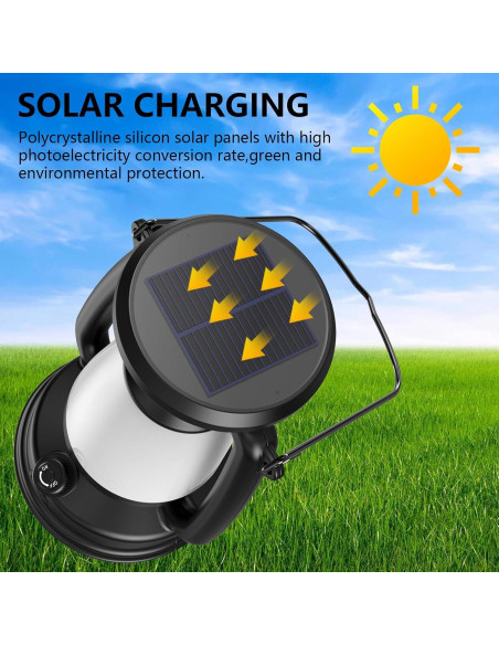 Linterna Recargable Solar Iodoo 4000mAh Vintage para Camping Linterna Recargable Solar Iodoo 4000mAh Vintage para Camping
