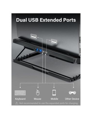 Base de Enfriamiento Kootek para Laptop 12-17" 5 Ventiladores