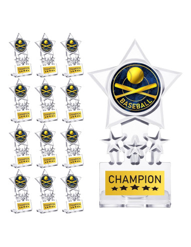 Trofeos de Campeón Tondiamo 12 Pcs Acrílico Béisbol