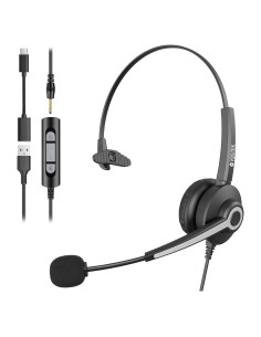 Auriculares USB Voistek Mono con Micrófono y Cancelación de Ruido