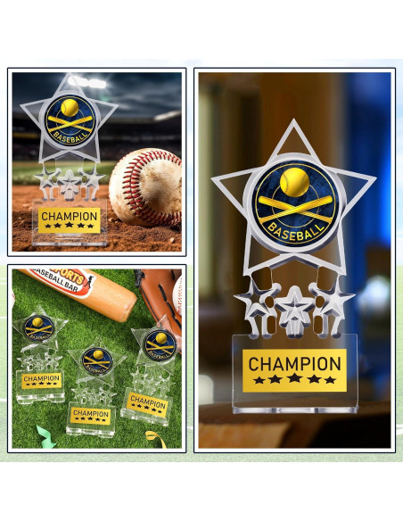 Trofeos de Campeón Tondiamo 12 Pcs Acrílico Béisbol Trofeos de Campeón Tondiamo 12 Pcs Acrílico Béisbol