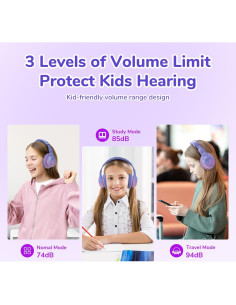 Auriculares Bluetooth EarFun K4 Niños Inalámbricos 90H Violeta 2