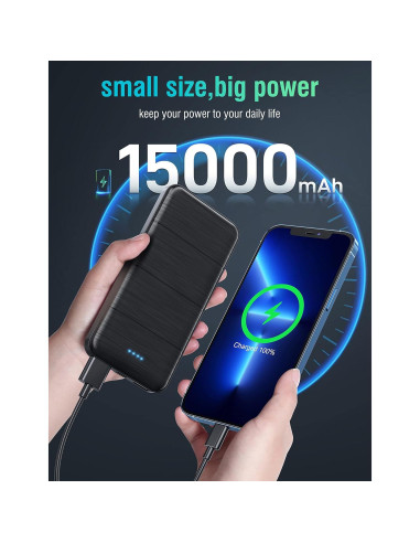 Cargador Portátil Batería Externa 15000mAh Doble USB