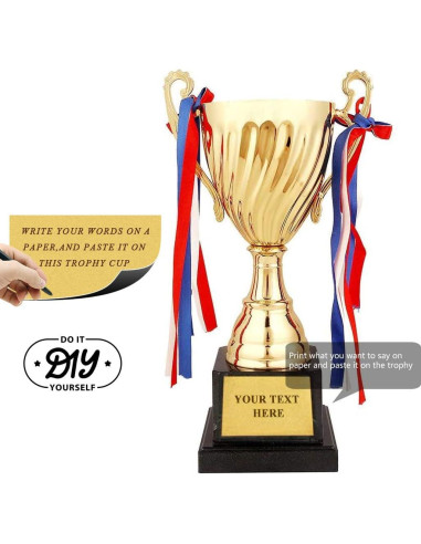 Trofeo de Oro Wrzbest 33.5 cm para Fútbol y Competencias
