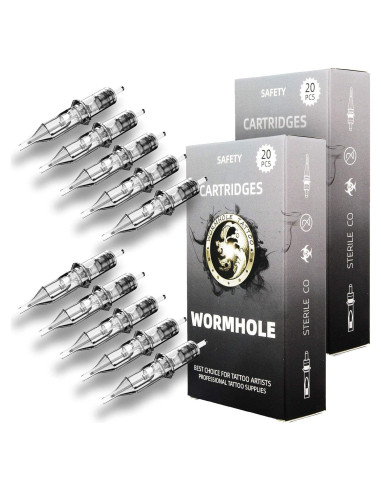 Agujas de Cartucho de Tatuaje Wormhole 50pcs Mezcladas 3RL-11RL
