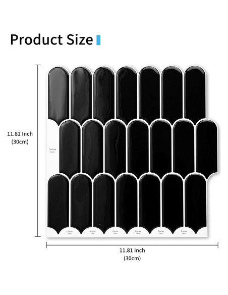 Azulejos Autoadhesivos Art3d 10 Hojas 30.48x30.48cm Negro Azulejos Autoadhesivos Art3d 10 Hojas 30.48x30.48cm Negro