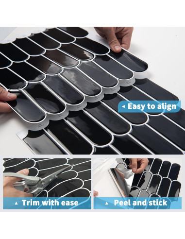 Azulejos Autoadhesivos Art3d 10 Hojas 30.48x30.48cm Negro