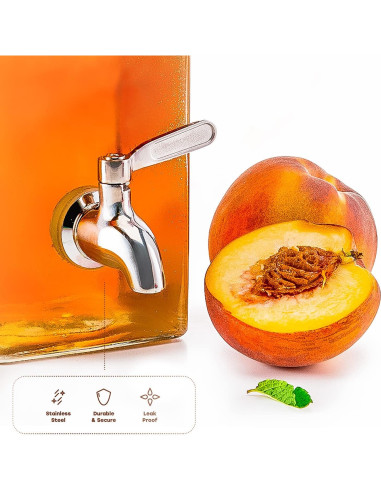 Dispensador de Bebidas KooK de Vidrio 2.37 L con Grifo