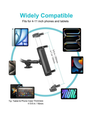 Soporte para Tableta de Coche Dosvsi - Ventosa 360 Ajustable