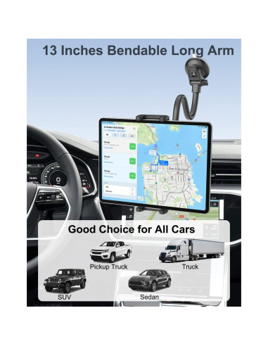 Soporte para Tableta de Coche Dosvsi - Ventosa 360 Ajustable