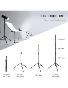 Soporte de Luz NEEWER ST-200 Aluminio 87-200cm 10kg 2
