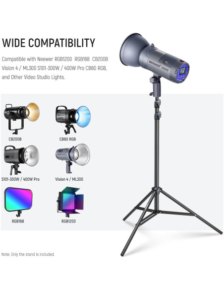 Soporte de Luz NEEWER ST-200 Aluminio 87-200cm 10kg Soporte de Luz NEEWER ST-200 Aluminio 87-200cm 10kg
