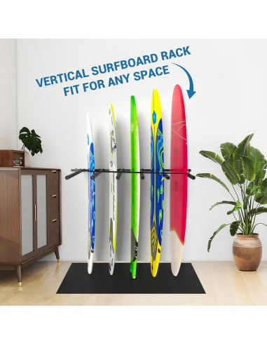 Soporte Vertical para Tablas de Surf LXVOOEE 6 Brazos Ajustable