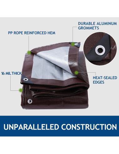 Lona Impermeable SUNLITAP 2.44x3.05 m 16 Mil Marrón