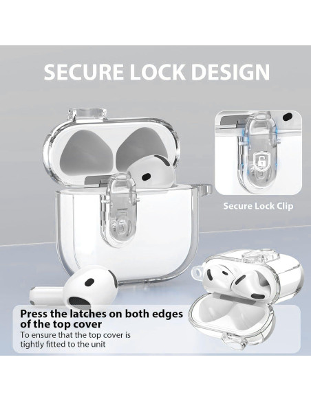 Funda transparente VOTILE para AirPods 4ta Gen 2024 con bloqueo Funda transparente VOTILE para AirPods 4ta Gen 2024 con bloqueo