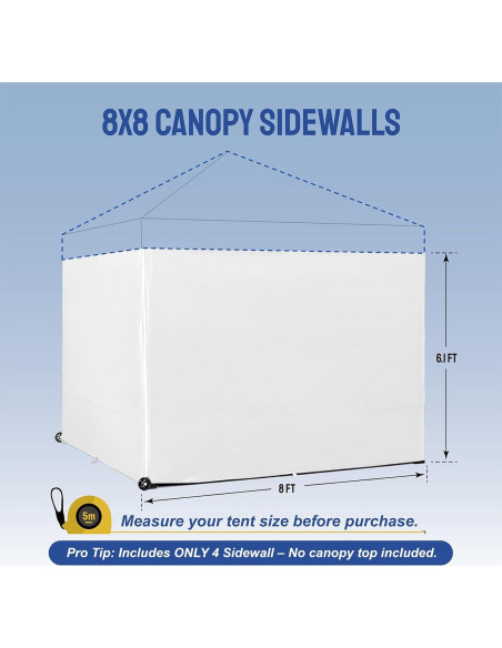 Paredes Laterales Crown Shades 8x8 - 4 Piezas, Blanco Paredes Laterales Crown Shades 8x8 - 4 Piezas, Blanco