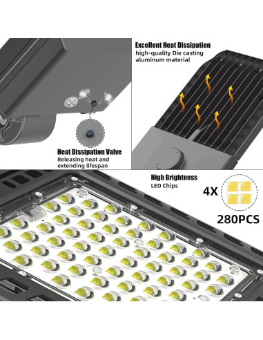 Paquete de 3 luces LED 300W SEURON 39000LM IP65 para exteriores