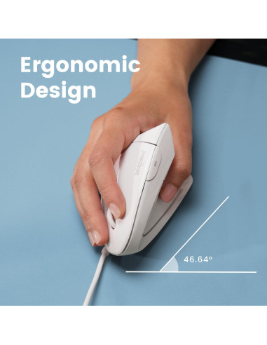 Ratón Ergonómico Vertical Perixx PERIMICE-513W Blanco 1000/1600 DPI