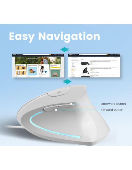 Ratón Ergonómico Vertical Perixx PERIMICE-513W Blanco 1000/1600 DPI Ratón Ergonómico Vertical Perixx PERIMICE-513W Blanco 1000/1600 DPI