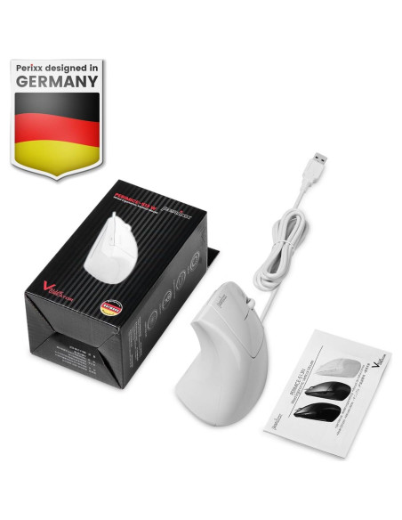 Ratón Ergonómico Vertical Perixx PERIMICE-513W Blanco 1000/1600 DPI Ratón Ergonómico Vertical Perixx PERIMICE-513W Blanco 1000/1600 DPI