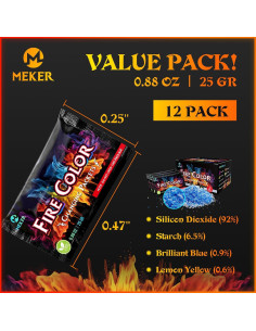 Paquete de Cambio de Color MEKER - 12 Unidades para Fogatas 2