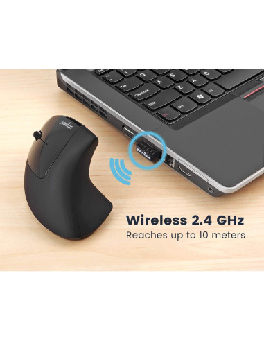 Ratón Vertical Ergonómico Inalámbrico Perixx PERIMICE-713L para Zurdos