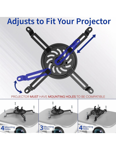 Soporte de Proyector de Techo VIVO MOUNT-VP01B Ajustable Negro Soporte de Proyector de Techo VIVO MOUNT-VP01B Ajustable Negro