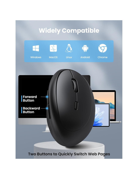 Ratón Ergonómico TECKNET Vertical Inalámbrico 4800 DPI Negro Ratón Ergonómico TECKNET Vertical Inalámbrico 4800 DPI Negro
