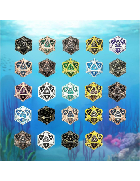 Dado D20 Vida Marina Norse Foundry - 25mm Metálico para RPG Dado D20 Vida Marina Norse Foundry - 25mm Metálico para RPG