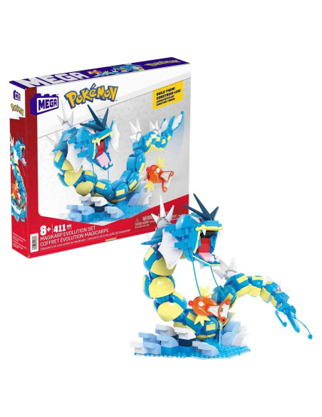 Set de Construcción MEGA Pokémon Magikarp y Gyarados 411 Piezas Set de Construcción MEGA Pokémon Magikarp y Gyarados 411 Piezas