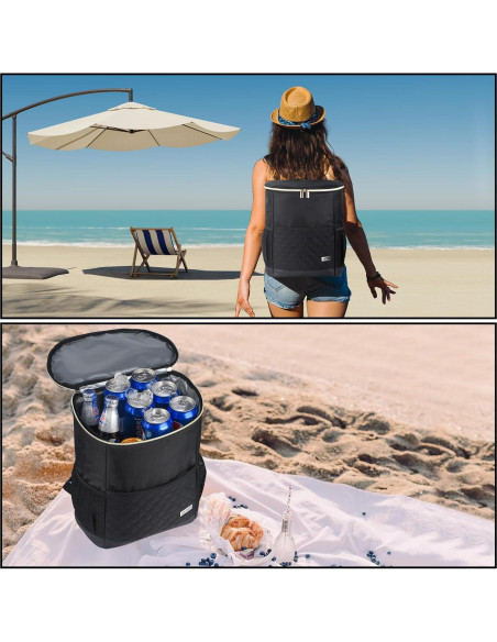 Mochila Cooler Wolka Tiburón Negro 30 L, Aislada y Portátil Mochila Cooler Wolka Tiburón Negro 30 L, Aislada y Portátil