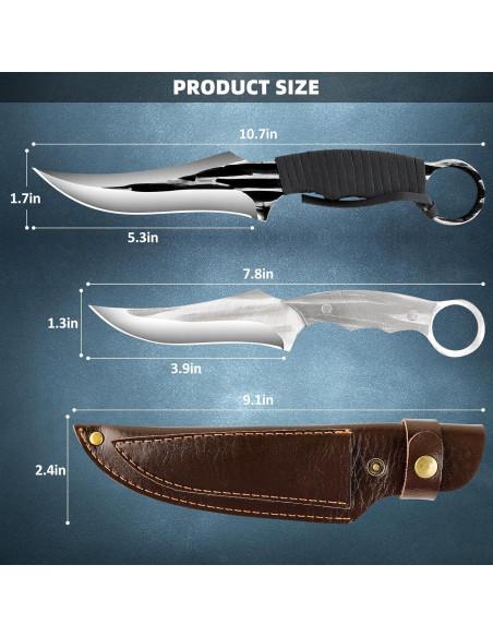 Juego de Cuchillos de Caza Zarfand - 2 Piezas, Acero Inoxidable Juego de Cuchillos de Caza Zarfand - 2 Piezas, Acero Inoxidable