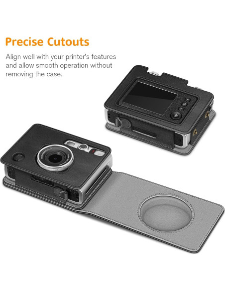Funda Protectora Fintie para Cámara Fujifilm Instax Mini EVO - Cuero Vegano Negro Funda Protectora Fintie para Cámara Fujifilm Instax Mini EVO - Cuero Vegano Negro