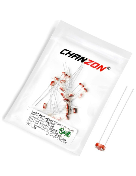 Resistores LDR Sensibles a la Luz CHANZON 5mm 20 Piezas Resistores LDR Sensibles a la Luz CHANZON 5mm 20 Piezas