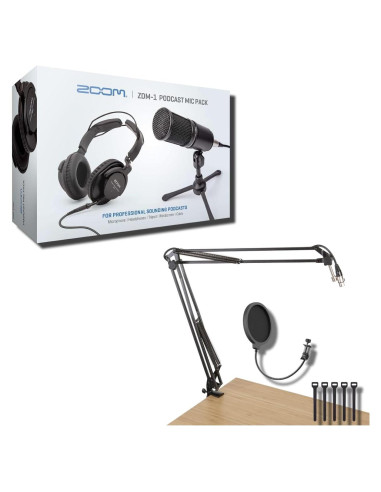 Paquete de Micrófono para Podcast Zoom ZDM-1 con Brazo GFWMICBCBM