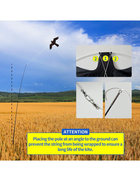 Cometa Ahuyentadora de Aves eyijklzo QN-HN 4m Nylon Cometa Ahuyentadora de Aves eyijklzo QN-HN 4m Nylon