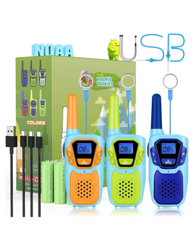 Walkie Talkies Recargables Topsung para Niños y Adultos 3 Unidades