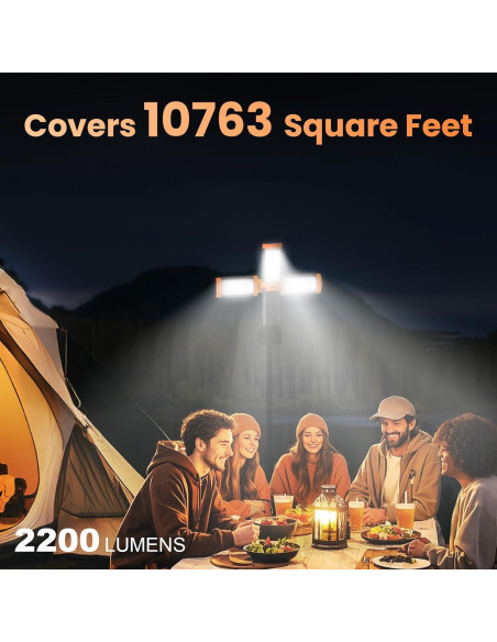 Luz de Camping LED CAVN 10000mAh 2200 Lúmenes Naranja Luz de Camping LED CAVN 10000mAh 2200 Lúmenes Naranja