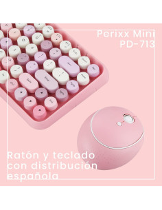 Set de Teclado y Ratón Inalámbrico Perixx PERIDUO-713 Rosa 2