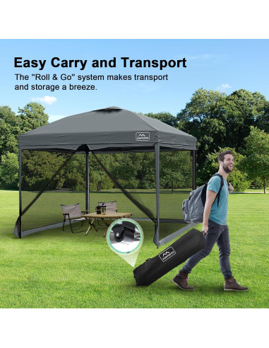 Carpa Pop Up KAMPKEEPER 10x10 con Mosquitera y 4 Sacos
