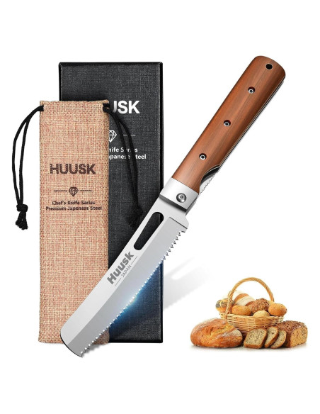 Cuchillo de Pan Plegable Huusk de Acero Inoxidable 440C Cuchillo de Pan Plegable Huusk de Acero Inoxidable 440C