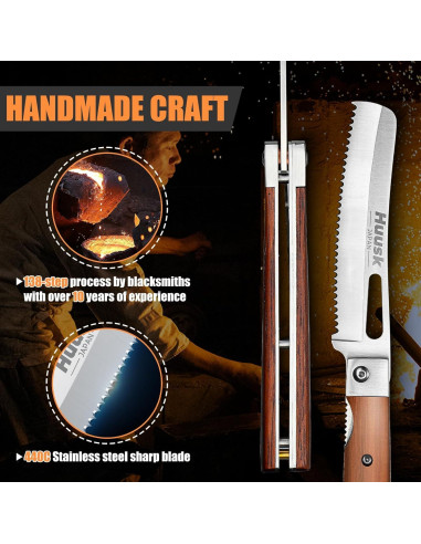 Cuchillo de Pan Plegable Huusk de Acero Inoxidable 440C