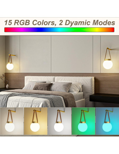 Juego de 2 Apliques de Pared Inalámbricos G-SAFAVA Dorados
