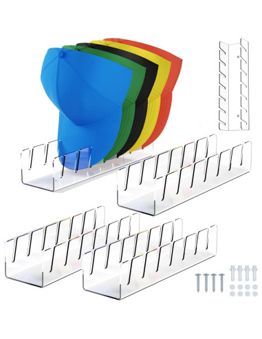 Soporte para Gorras de Béisbol YNPJQWP 4 Paquetes Acrílico