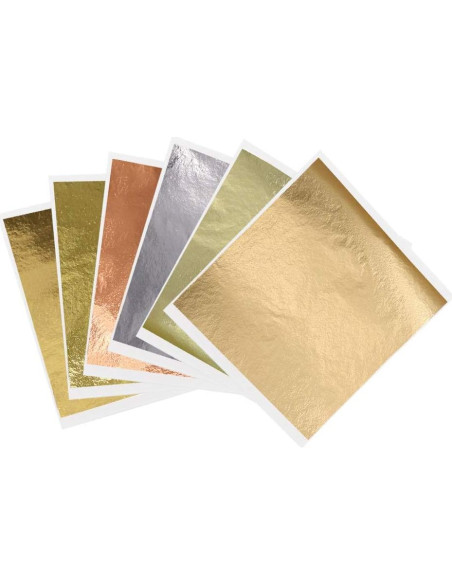 Hojas de Oro Imitación KINNO 12 Colores 600 Piezas 8 x 8.5 cm Hojas de Oro Imitación KINNO 12 Colores 600 Piezas 8 x 8.5 cm